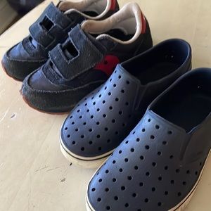2 pairs toddler boys shoes, Saucony and Native Jeffersons